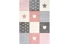 Detský koberec Diamond Kids 120x170 cm, ružový, hviezdy a srdce