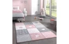 Detský koberec Diamond Kids 120x170 cm, ružový, hviezdy a srdce