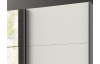 Šatníková skriňa so zrkadlom Bern, 225 cm, biela / antracitová oceľ