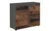 Komoda 2-dverová Rumba, vintage optika kovu/dreva