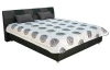 Posteľ Nice 180x200 cm, čierna ekokoža/šedá tkanina, s matracmi