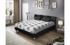 Posteľ Nice 180x200 cm, čierna ekokoža/šedá tkanina, s matracmi