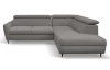 Rohová sedacia súprava Othello, myšia šedá látka, pravý roh