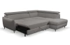 Rohová sedacia súprava Othello, myšia šedá látka, pravý roh