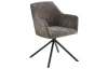 Otočná jedálenská stolička Patti, šedo-hnedá látka