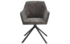 Otočná jedálenská stolička Patti, šedo-hnedá látka