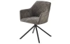 Otočná jedálenská stolička Patti, šedo-hnedá látka