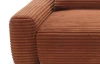 Rohová sedačka Cord, terracota štruktúrovaná látka, pravý roh