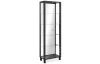 Vysoká vitrína so zrkadlom Elba, 62 cm, čierna