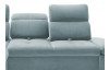 Rohová sedacia súprava Focus, šedo-modrá látka, ľavý roh