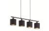 Závesné stropné osvetlenie Tommy, 4 svietidlá, čierna/zlatá