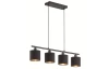Závesné stropné osvetlenie Tommy, 4 svietidlá, čierna/zlatá