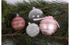 Vianočná ozdoba guľa 7 cm, ružové, sklo