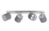 Stropné osvetlenie Atlanta, šedá látka, 4 svietidlá