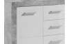 Komoda Stone 117 cm, betón/biela