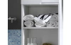 Kúpeľňová vysoká skrinka Spice, lesklá biela