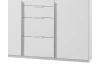 Šatníková skriňa so zásuvkami New York D, 135 cm, biela / biely lesk