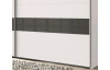 Šatníková skriňa Altona, 270 cm, biela / sivé sklo
