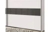 Šatníková skriňa Altona, 270 cm, biela / sivé sklo
