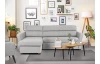 Rohová sedacia súprava Livia, svetlo šedá látka, ľavý roh