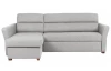 Rohová sedacia súprava Livia, svetlo šedá látka, ľavý roh