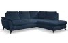 Rohová sedacia  súprava Geneva, oceánská modrá látka, pravý roh