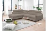 Rohová sedacia súprava Othello,svetlo hnedá látka, ľavý roh