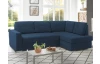 Rohová sedacia  súprava Stilo, tmavo modrá látka, pravý roh