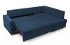 Rohová sedacia  súprava Stilo, tmavo modrá látka, pravý roh