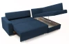 Rohová sedacia  súprava Stilo, tmavo modrá látka, pravý roh