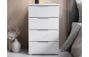 Nočný stolík/skrinka so 4 zásuvkami Smilla, výška 79 cm, biely