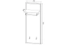 Nástenný šatníkový panel Perado, výška 116 cm, dub evoke