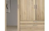 Šatníková skriňa so zrkadlom Vesala, 135 cm, dub mauvella