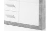 Komoda Stone 152 cm, betón/biela