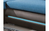 Rohová sedacia súprava Freak OTM-2F, čierna ekokoža/modrá tkanina