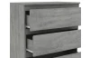 Zásuvková komoda Carlos 753S, šedý beton, výška 80 cm