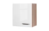 Horná kuchynská skrinka Valero, dub sonoma / biely lesk, šírka 50 cm