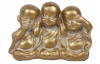Dekoračná soška Traja Budhovia 13 cm, zlatá