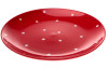 Plytký tanier 26,5 cm, červený s bodkami