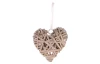 Závesná dekorácia Prútené srdce, šedá