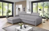 Rohová sedacia súprava Pedro Mini, svetlo šedá látka, ľavý roh