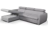 Rohová sedacia súprava Pedro Mini, svetlo šedá látka, ľavý roh