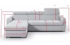 Rohová sedacia súprava Pedro Mini, svetlo šedá látka, ľavý roh