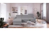 Rohová sedacia súprava Pedro Mini, svetlo šedá látka, ľavý roh