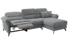 Rohová sedacia súprava Kos, holubia sivá látka, pravý roh, s elektrickým polohovaním