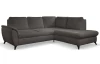 Rohová sedací souprava Geneva, tmavo šedá látka, pravý roh