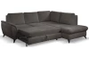 Rohová sedací souprava Geneva, tmavo šedá látka, pravý roh