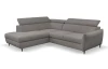 Rohová sedacia súprava Othello, myšia šedá látka, ľavý roh