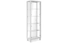 Vysoká vitrína so zrkadlom Elba, 62 cm, biela