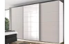 Šatníková skriňa so zrkadlom Easy Plus, 313 cm, biela / sivá